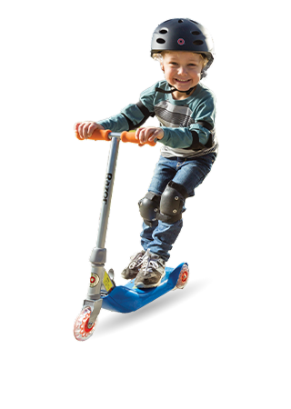Kid on Razor Jr scooter