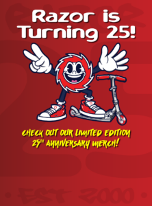 Razor is Turning 25! 25 years of fun, family, and active outdoor play!