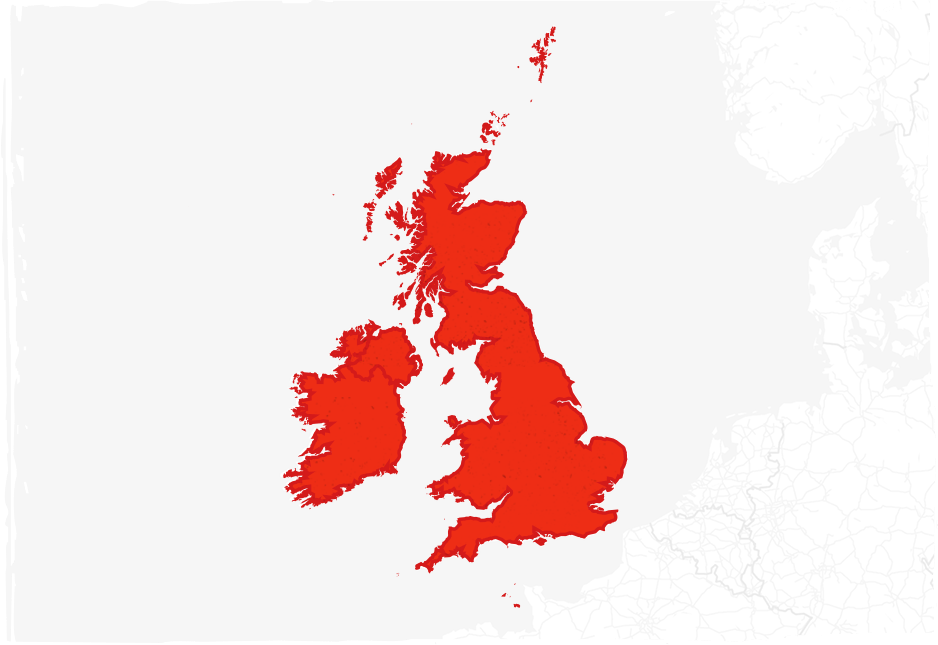 Map of Razor United Kingdom and Ireland