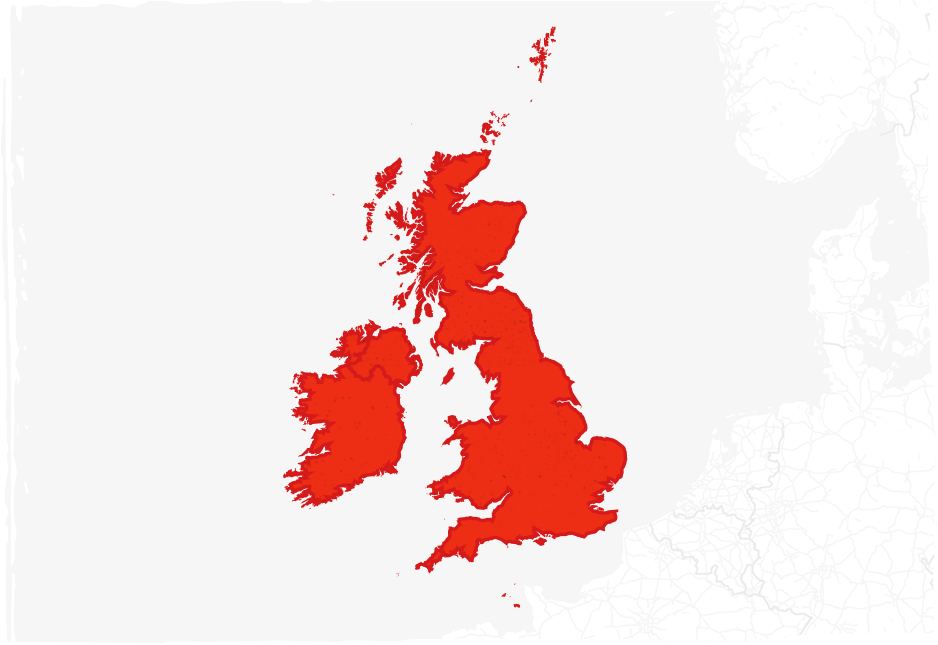 Map of Razor United Kingdom and Ireland