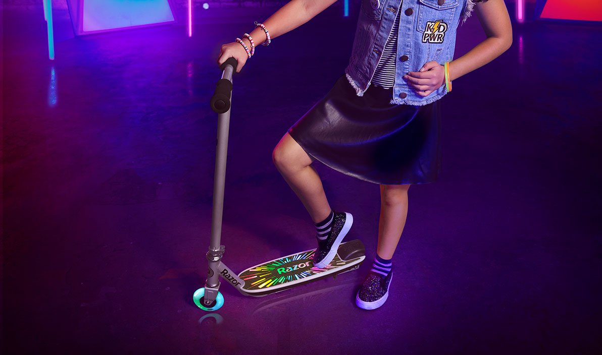 Razor ColorRave Lightshow Electric Scooter Colorful Deck