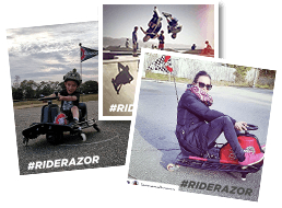 Poste #RideRazor in deinen sozialen Netzwerken und gewinne Preise!